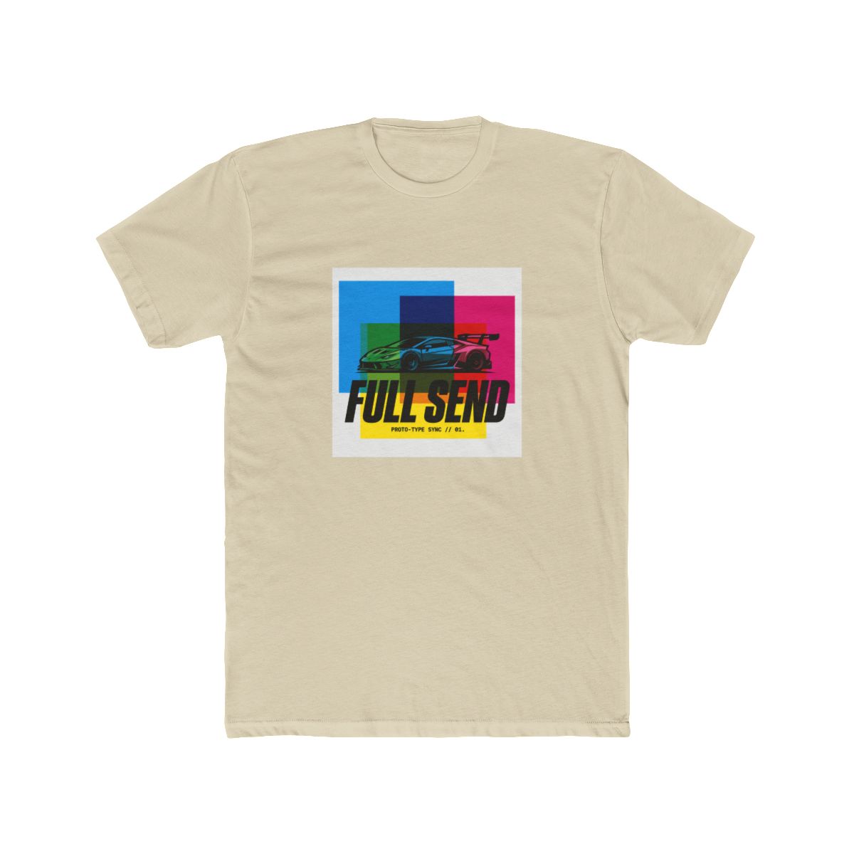 Full Send Proto Type Sync 01 Sim Racing Supercar T Shirt - alternate angle 3, merchandise